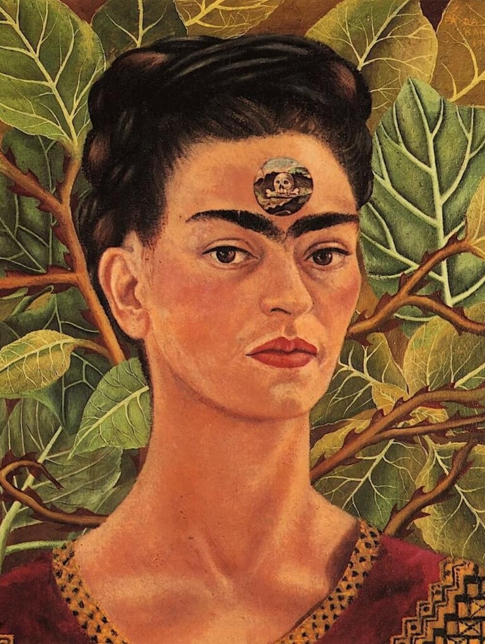 Frida Kahlo Portrait Print - Bold Earth Tones 8.5x11